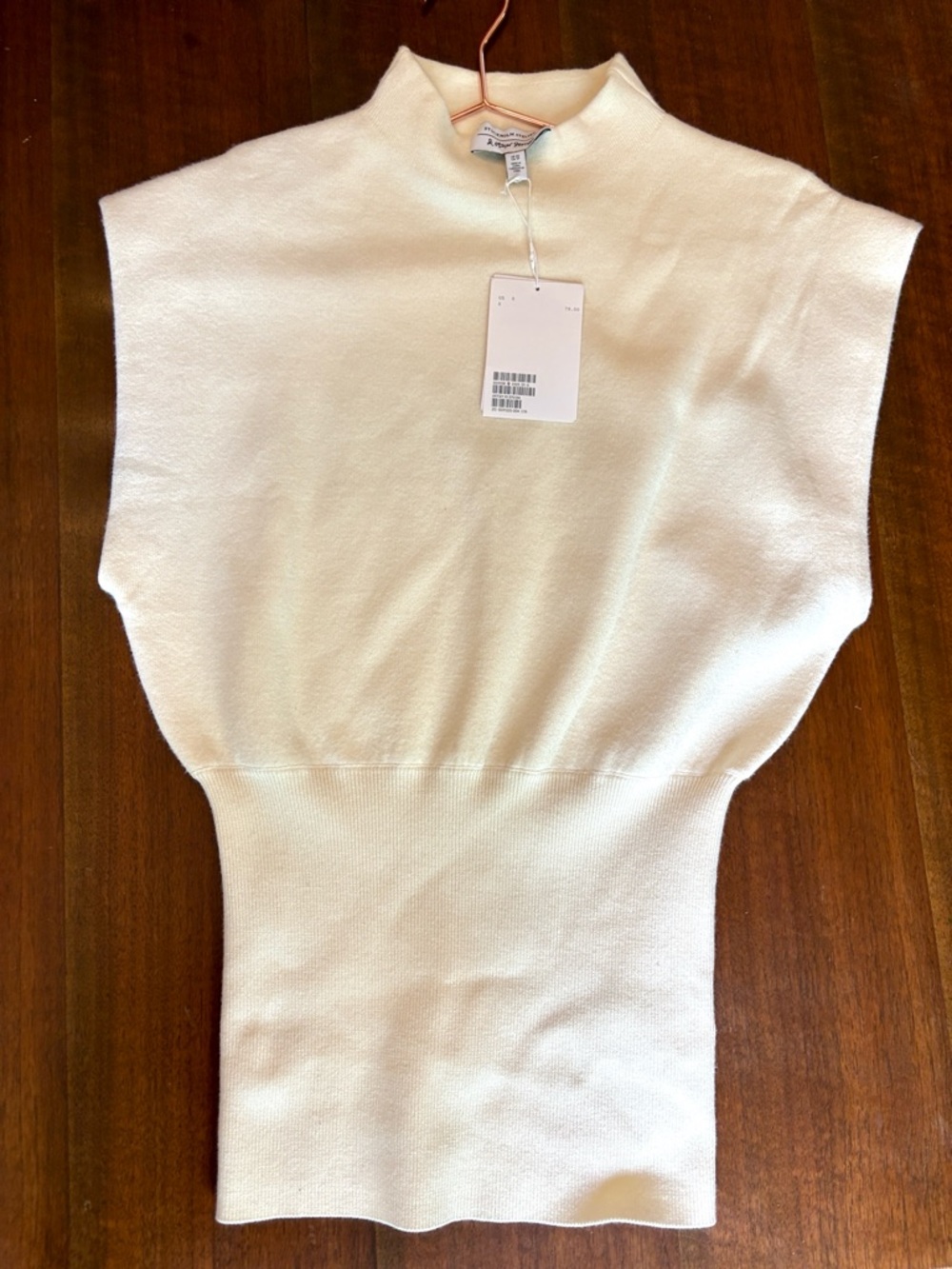 & Other Stories Stockholm Atelier Sculpted White / Cream Knit Mock Neck Top